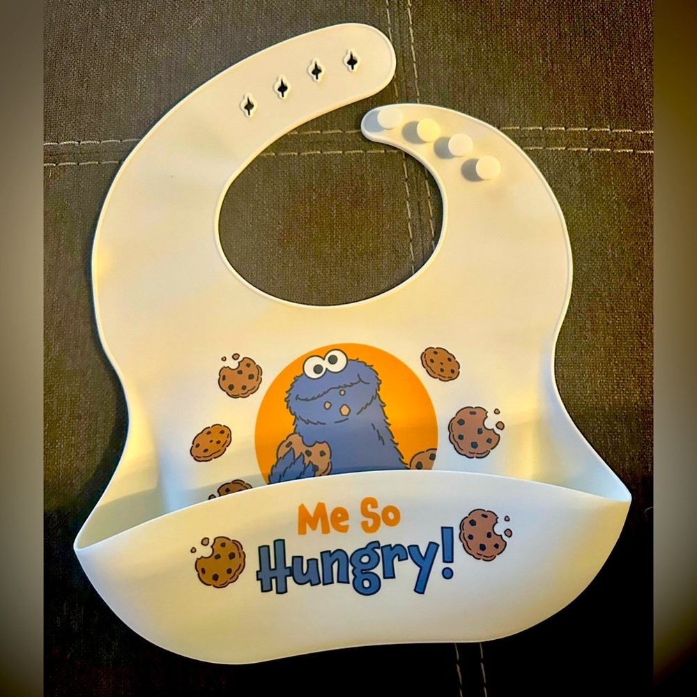 Rubber Cookie Monster Bib
